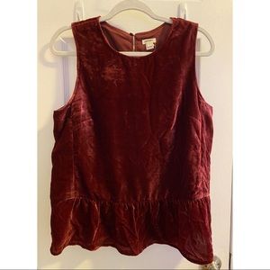 J Crew size 8 velvet top